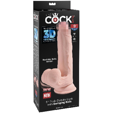 Pipedream King Cock Plus Triple Density 23см, телесный