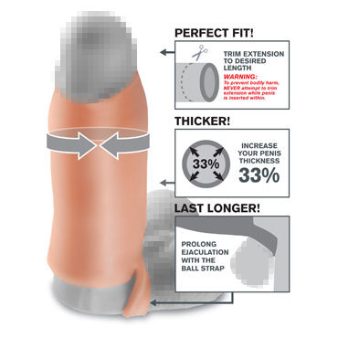 Pipedream Fantasy X-tensions Real Feel Enhancer XL - Насадка увеличивающая обхват - купить в секс шопе