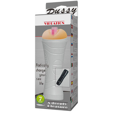 Baile Dussy Vibrating - Мастурбатор с вибро, в колбе - купить в секс шопе