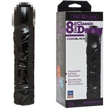 Doc Johnson Vac-U-Lock CodeBlack Classic Dong 19 см