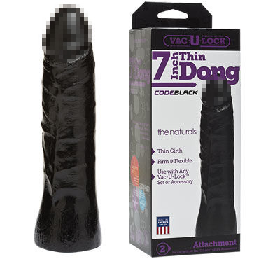 Doc Johnson Vac-U-Lock CodeBlack Thin Dong 18 см