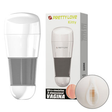 Baile Prettylove Kitty, белый, Мастурбатор-вагина, в колбе