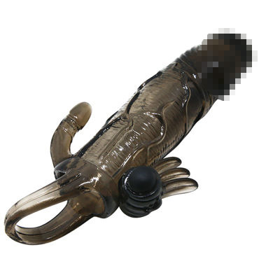 Baile Brave Man с анальным стимулятором, черная - Удлиняющая вибронасадка - купить в секс шопе