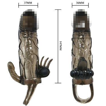 Baile Brave Man с анальным стимулятором, черная, Удлиняющая вибронасадка и другие товары Baile с фото