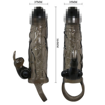 Baile Brave Man с клиторальным кроликом, черная, Удлиняющая вибронасадка и другие товары Baile с фото