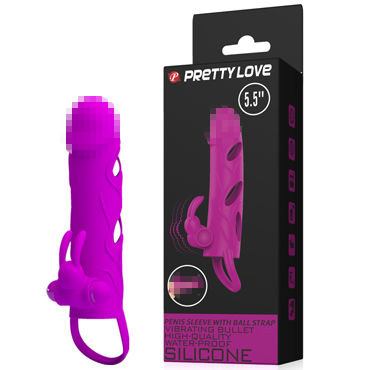 Baile Pretty Love Penis Sleeve 5,5", фиолетовая