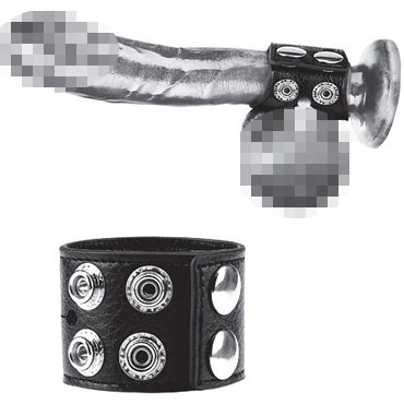 Blue Line 1,5" Cock Ring With Ball Strap, черный