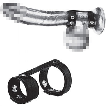 Blue Line Duo Snap Cock and Ball Ring, черное