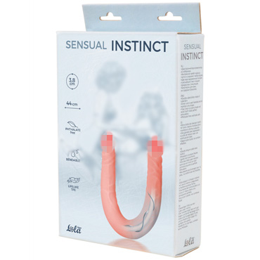 Lola Toys Sensual Instinct, телесный - Двусторонний гнущийся фаллоимитатор - купить в секс шопе