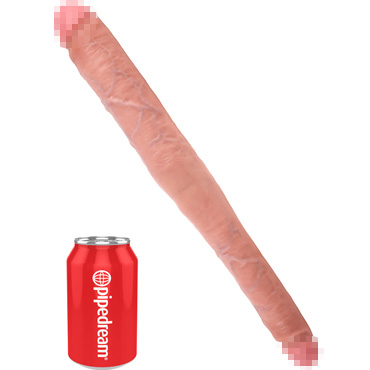 Pipedream King Cock 16" Tapered Double Dildo, телесный - Двусторонний фаллоимитатор - купить в секс шопе