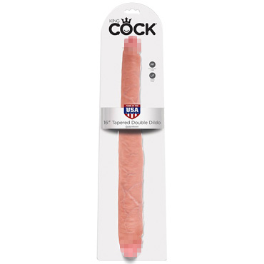 Pipedream King Cock 16" Tapered Double Dildo, телесный