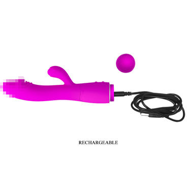 Baile Pretty Love Snappy, розовый, Перезаряжаемый вибратор с клиторальным отростком и другие товары Baile с фото