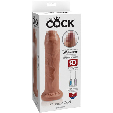 Pipedream King Cock 7" Uncut Cock, загорелый — фото 1