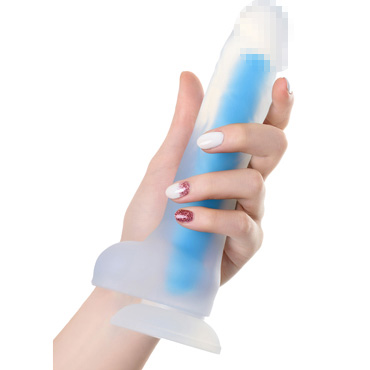 Toyfa Beyond Steve Glow, прозрачно-синий - Светящийся в темноте фаллоимитатор - купить в секс шопе