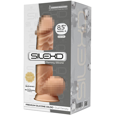 Adrien Lastic SileXD 8.5" Model 4, телесный, Фаллоимитатор на присоске с мошонкой