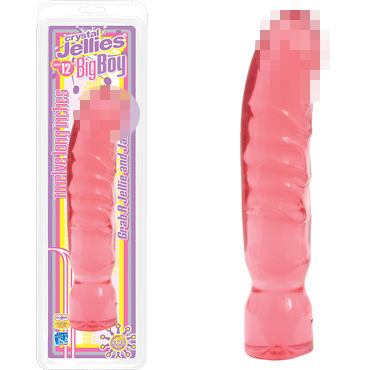 Doc Johnson Crystal Jellies Big Boy, розовый, Фаллоимитатор большого размера