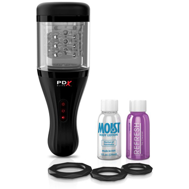 Pipedream PDX Elite Talk Dirty Rotobator, черный - подробные фото в секс шопе Condom-Shop