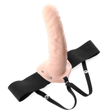 Pipedream Fetish Fantasy Hollow Strap-On 20 см, телесный - Полый страпон на ремне - купить в секс шопе