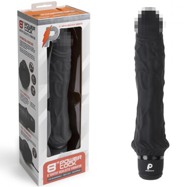 PowerCocks 8" Girthy Realistic Vibrator, черный