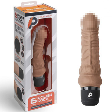 PowerCocks 6" Realistic Vibrator, мокка