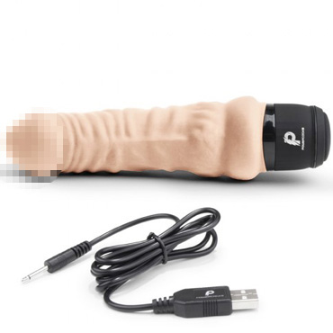 PowerCocks 6" Realistic Vibrator, телесный - Реалистичный вибратор изогнутой формы - купить в секс шопе