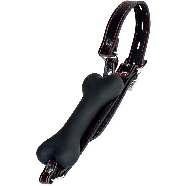 ToyFa Theatre Bone Bit Gag, черный - Кляп-трензель в виде косточки - купить в секс шопе