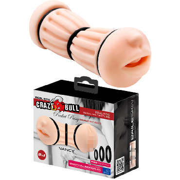 Baile Crazy Bull Realistic Rocket Pussy Double Masturbator, телесный