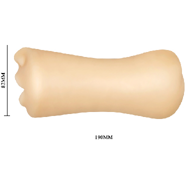 Baile Crazy Bull Gemini, телесный - Двухсторонний мастурбатор вагина и ротик - купить в секс шопе