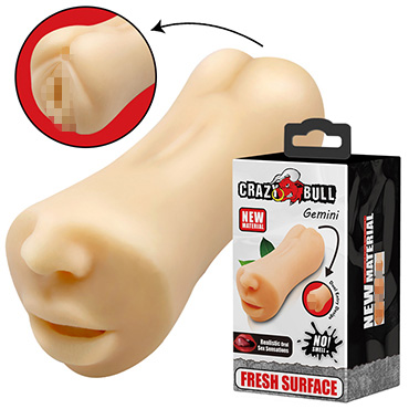 Baile Crazy Bull Gemini, телесный, Двухсторонний мастурбатор вагина и ротик