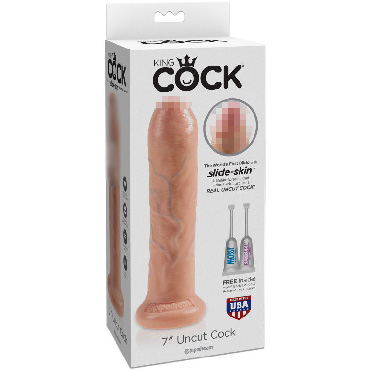 Pipedream King Cock Uncut Cock 18 см, телесный — фото 1