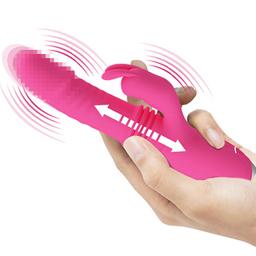 Baile Pretty Love Dorothy, розовый - Вибромассажер-кролик с поступательными движениями - купить в секс шопе