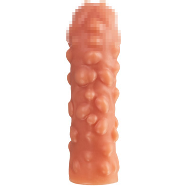 Kokos Penis Sleeve PS.003 L, телесная, Насадка на фаллос с бугорками и другие товары Kokos с фото
