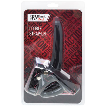 Toyfa Black&Red Double Strap-On, черный, Страпон на креплении со вставкой и другие товары ToyFa с фото