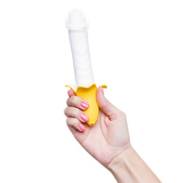 JOS B-nana, бело-желтый - Стимулятор с имитацией фрикций - купить в секс шопе