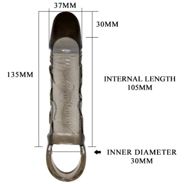 Baile Pretty Love Brayden, черная - Насадка на пенис с фиксацией мошонки - купить в секс шопе