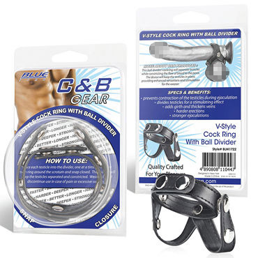 Blue Line V-Style Cock Ring - фото, отзывы