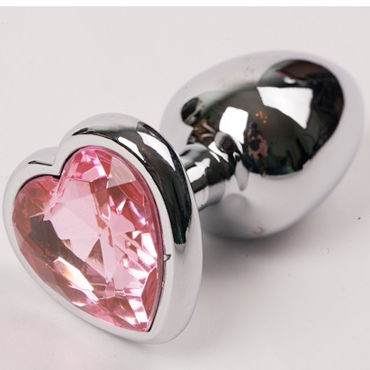 CanWin Анальная пробка, серебристый/розовый, С кристаллом в форме сердца