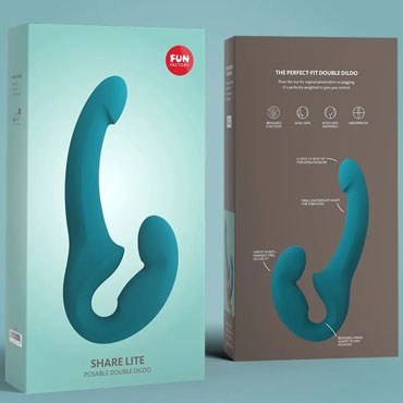 Fun Factory Share Lite, синий - Безремневой страпон анатомической формы - купить в секс шопе