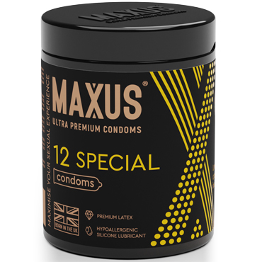 Maxus Special, 12 шт, Презервативы точечно-ребристые