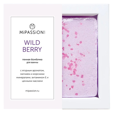 Бомбочка для ванны MiPASSiON Дикая ягода, 155 гр