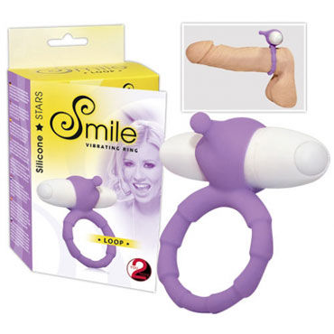 Smile Loop, фиолетовое, Эрекционное кольцо с мини-вибратором