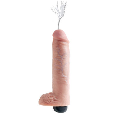 Pipedream Squirting King Cock with Balls, 25.4см - Реалистичный фаллоимитатор с эффектом семяизвержения  - купить в секс шопе