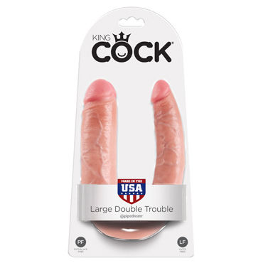 Pipedream King Cock U-Shaped Large Double Trouble, телесный
