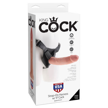 Pipedream King Cock Strap-on Harness Cock 23 см, телесный, Страпон со съемной насадкой