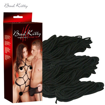 Bad Kitty Bondage Ropes, черные, Набор веревок для бондажа