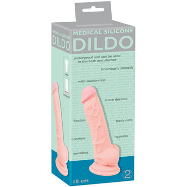 You2Toys Medical Silicone Dildo 18см, телесный - подробные фото в секс шопе Condom-Shop