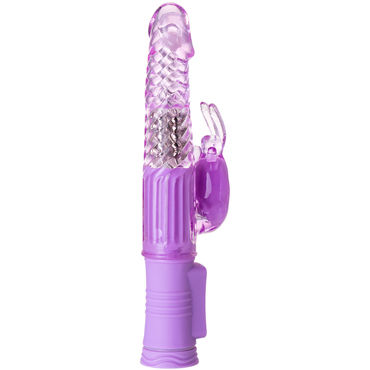 Toyfa A-toys High-Tech Vibrator, фиолетовый - Вибратор с ротацией и спиральным рельефом ствола - купить в секс шопе