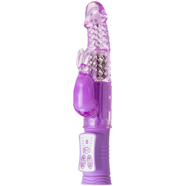 Toyfa A-toys High-Tech Vibrator, фиолетовый, Вибратор с ротацией и спиральным рельефом ствола
