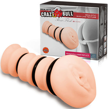 Baile Crazy Bull Rossi Flesh 3D, телесный, Мастурбатор вагина с утягивающими кольцами
