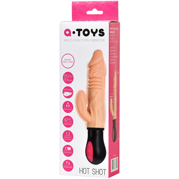 ToyFa A-Toys Multi-Function Vibrator Hot Shot, телесный - Реалистичный вибратор с нагревом и автоматическими фрикциями - купить в секс шопе